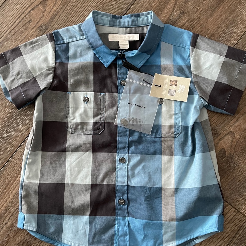 toddler Burberry Blue Check button down